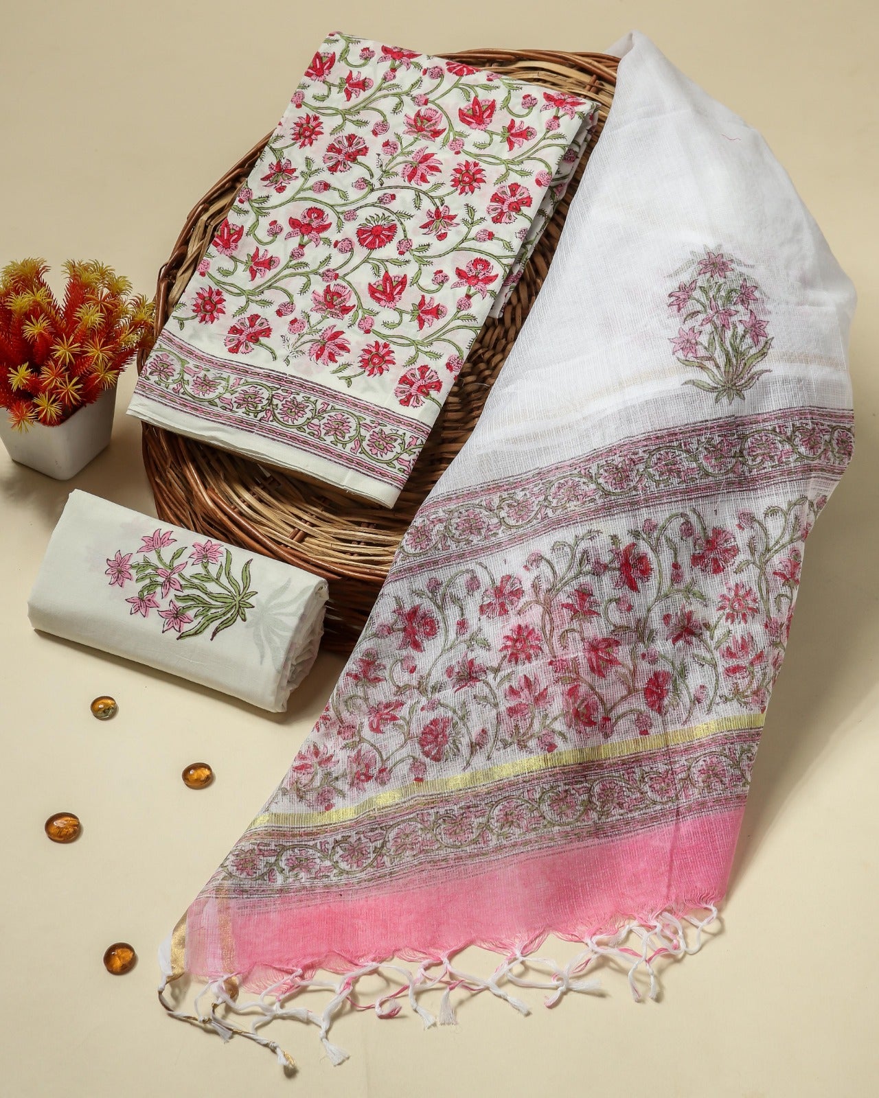 Shop kota dupatta cotton suit sets online (3CKD633)