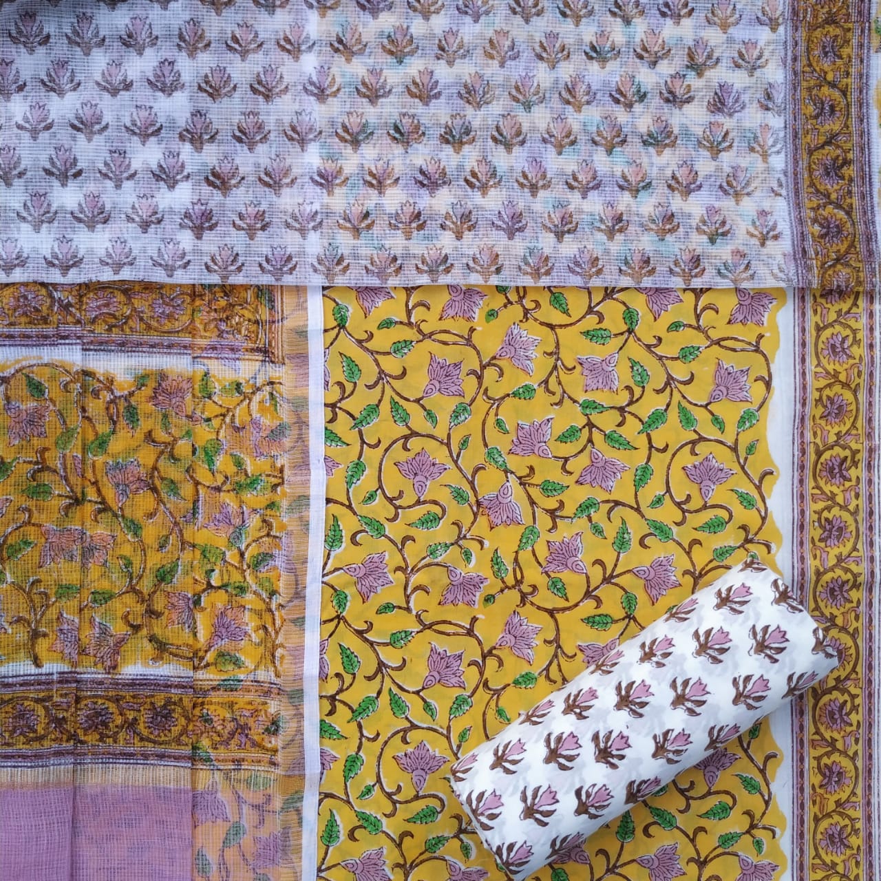 Shop kota dupatta cotton suit sets online (3CKD637)