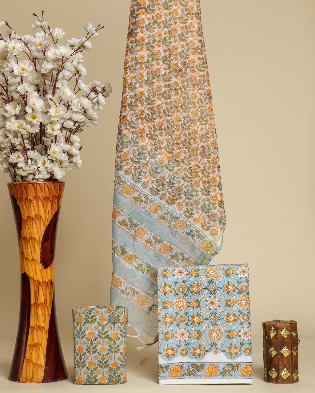 Shop cotton suit sets with kota doria dupatta online (3CKD676)