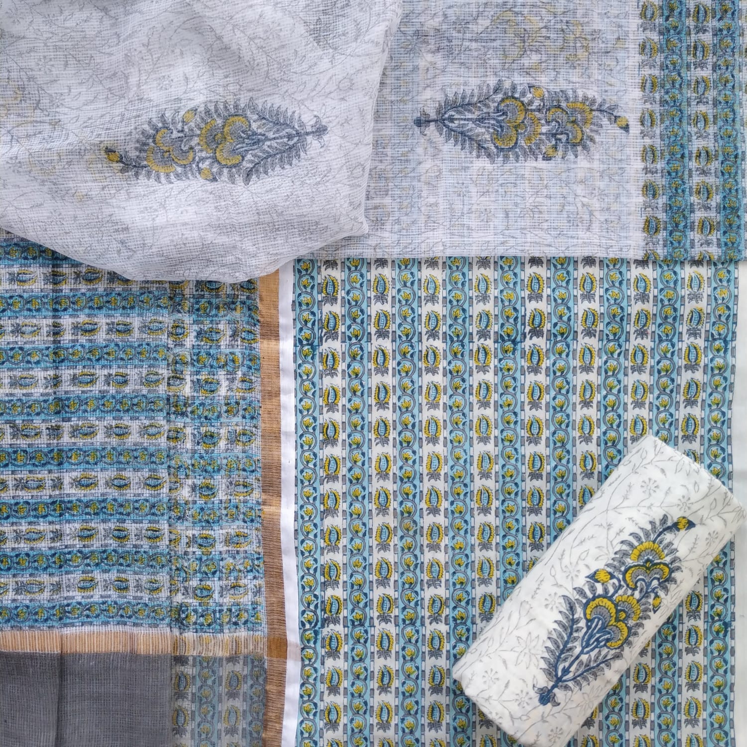 Shop kota dupatta cotton suit sets online (3CKD686)