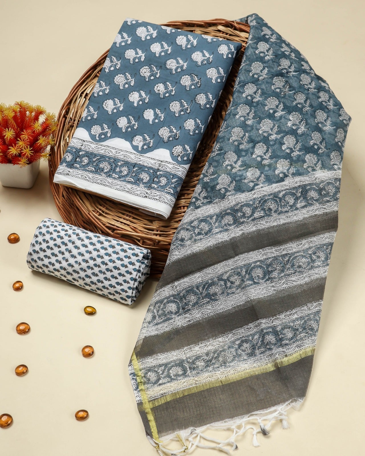 Shalvi Fashion's Premium Kota Doria Dupatta Cotton suit sets