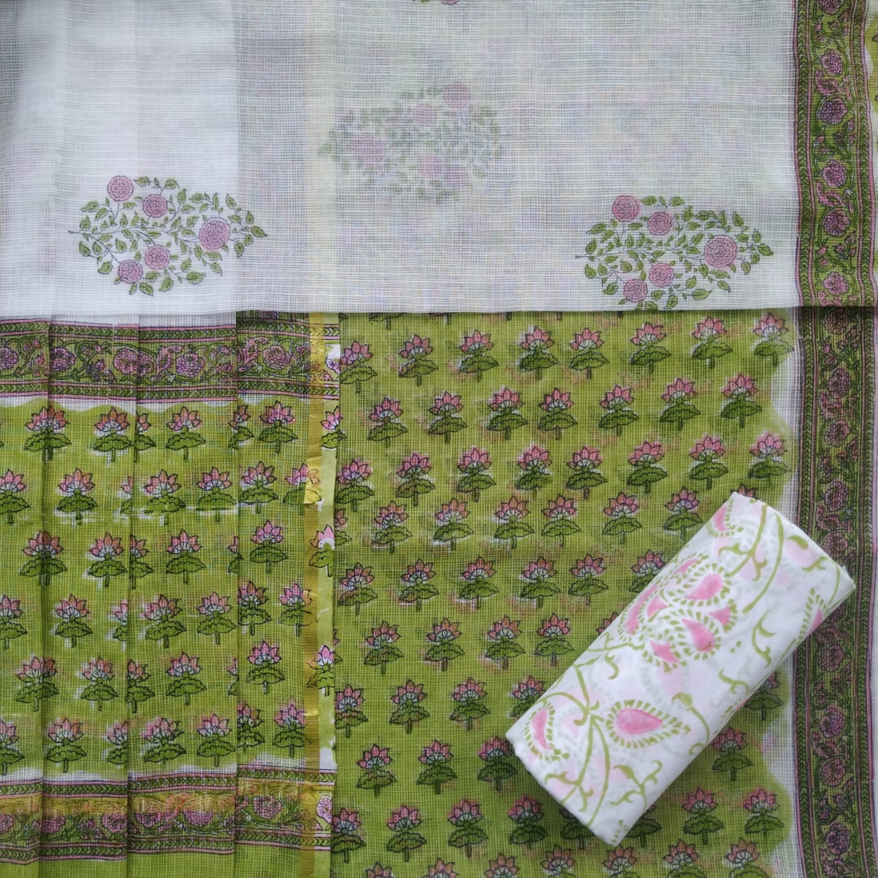 Shop Unstitched Premium Kota Doria Suits online (3KD06)