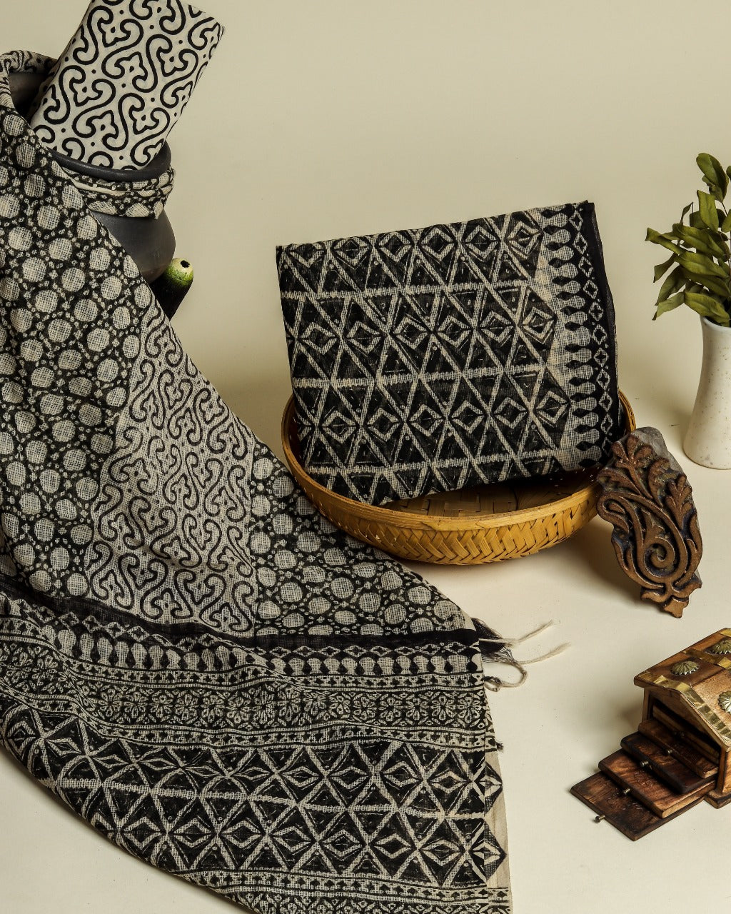 Shop Unstitched Premium Kota Doria Suits (3KD07)