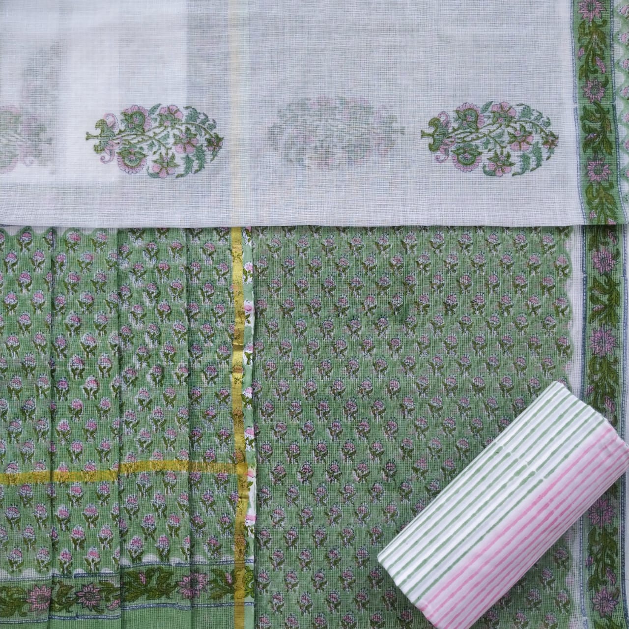 Shop Unstitched Premium Kota Doria Suits online (3KD15)