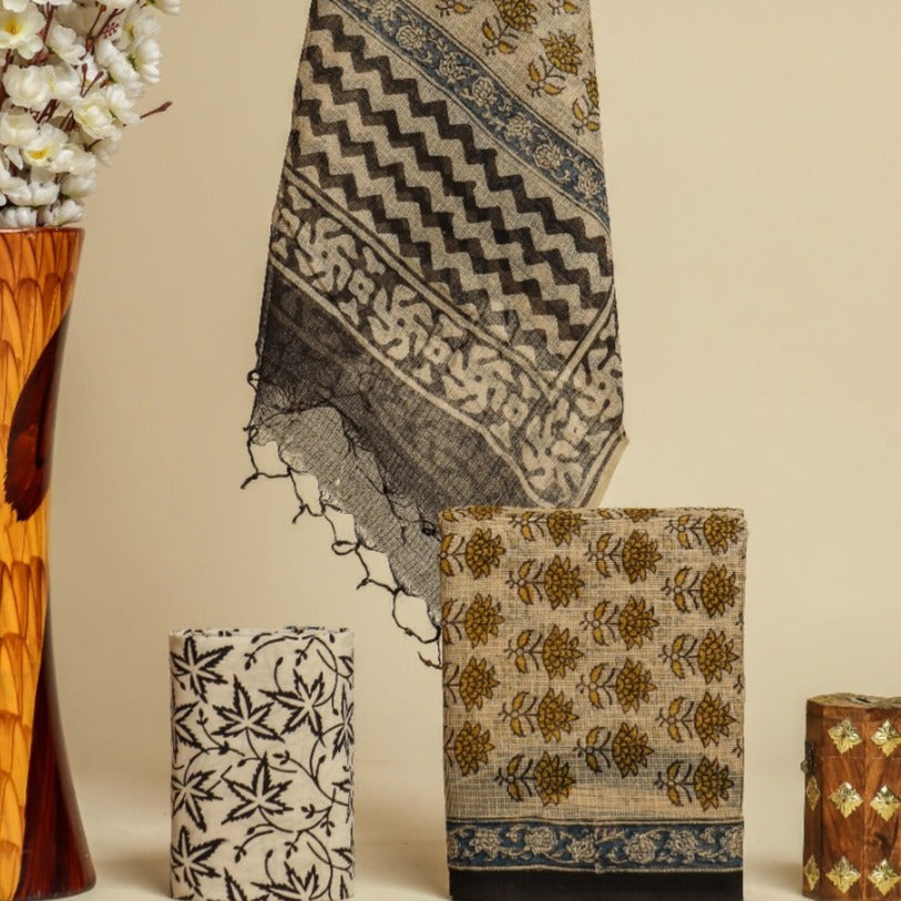 Shop hand block print kota doria suit sets (3KD38)