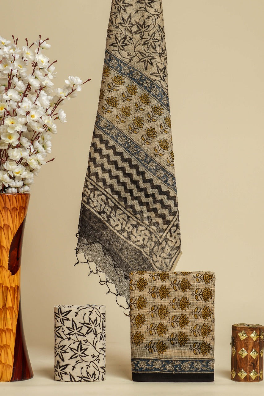 Shop hand block print kota doria suit sets (3KD38)