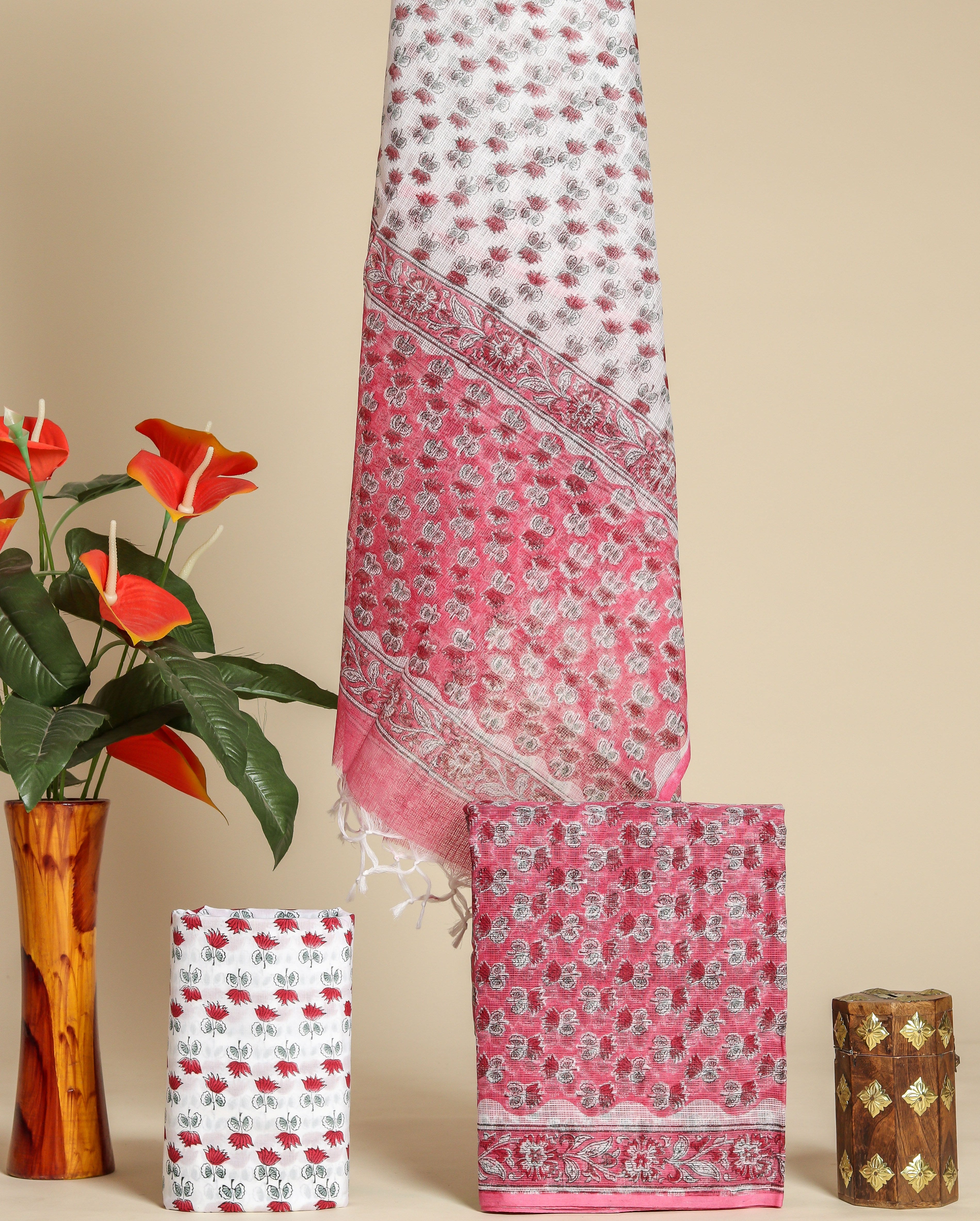 Shop block print kota doria suit sets online shopping (3KD47)