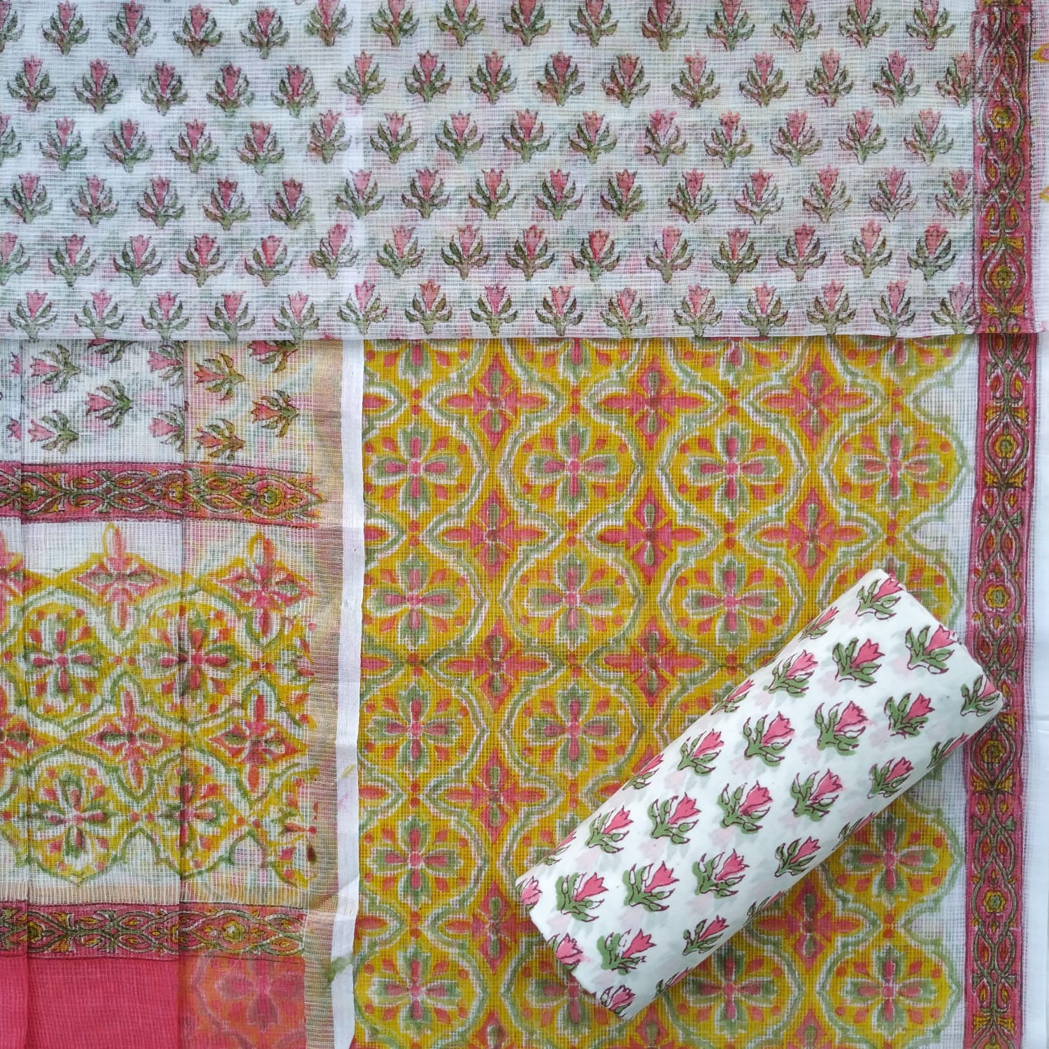 Shop unstitched kota doria suit sets online (3KD58)