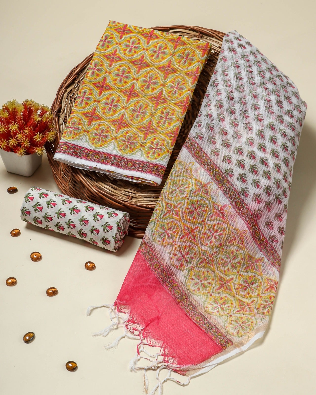 Shop unstitched kota doria suit sets online (3KD58)