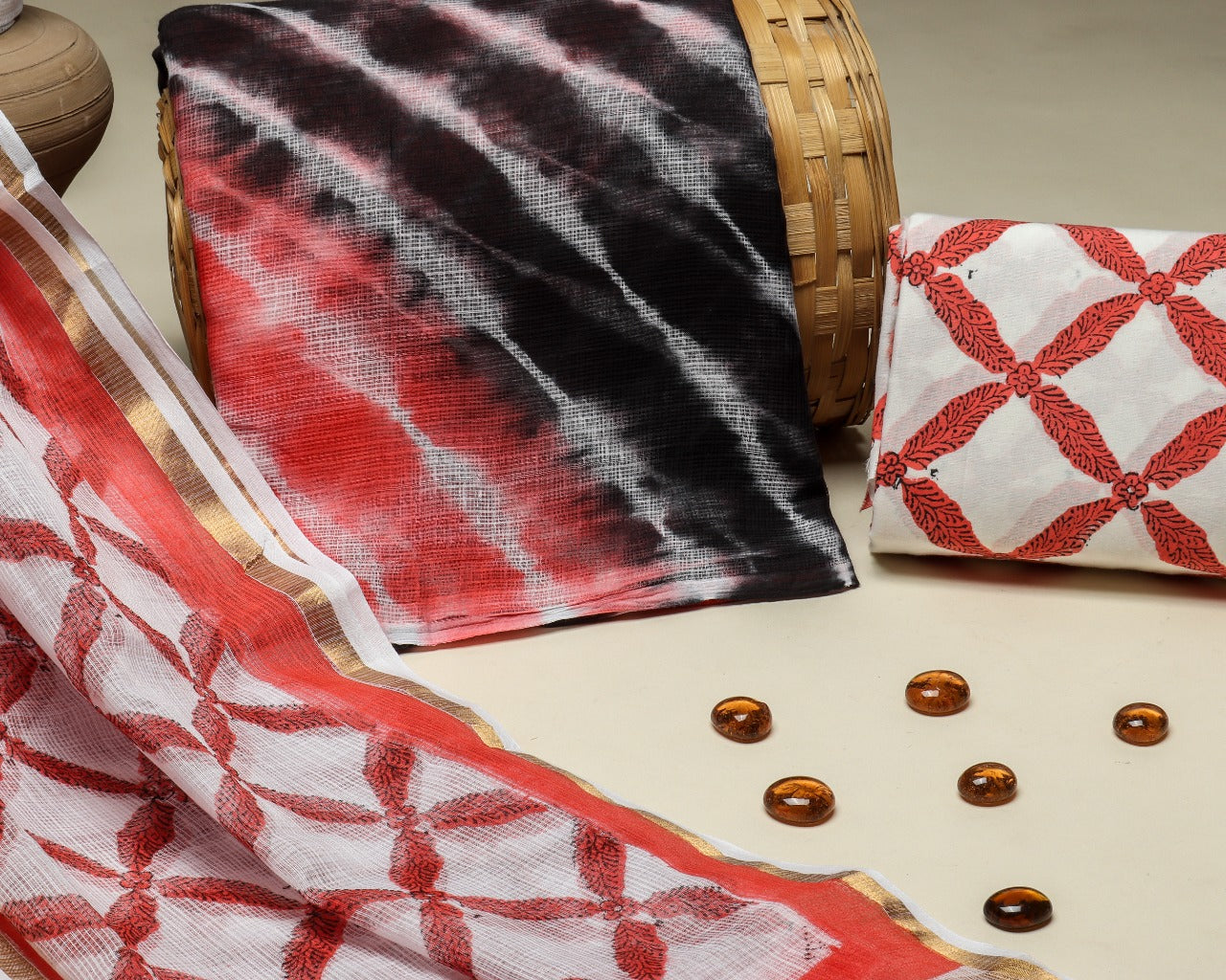 Shop tie & dye kota doria suit sets online (3KD23)