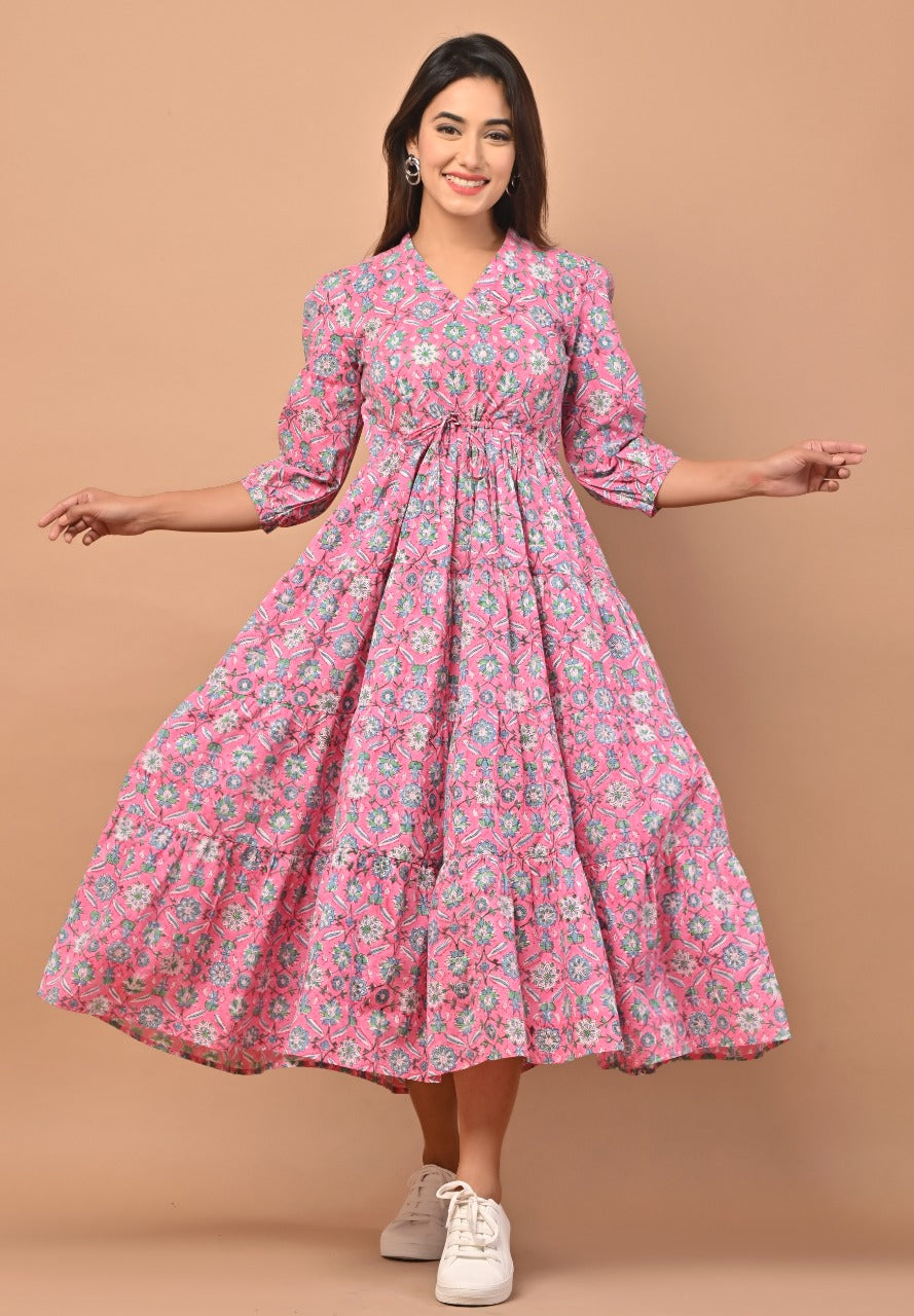 Shop hand block printed dresses online (CRD01)