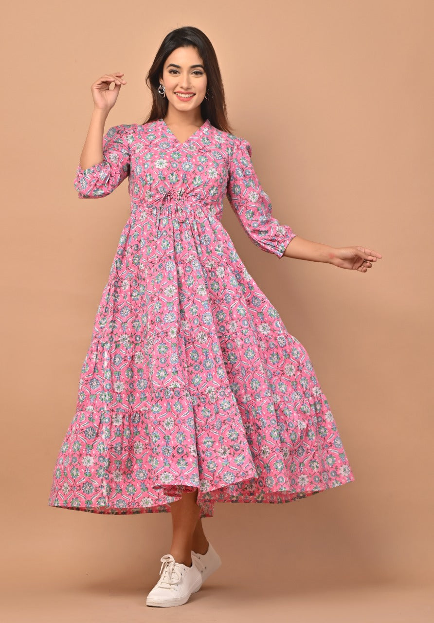 Shop hand block printed dresses online (CRD01)