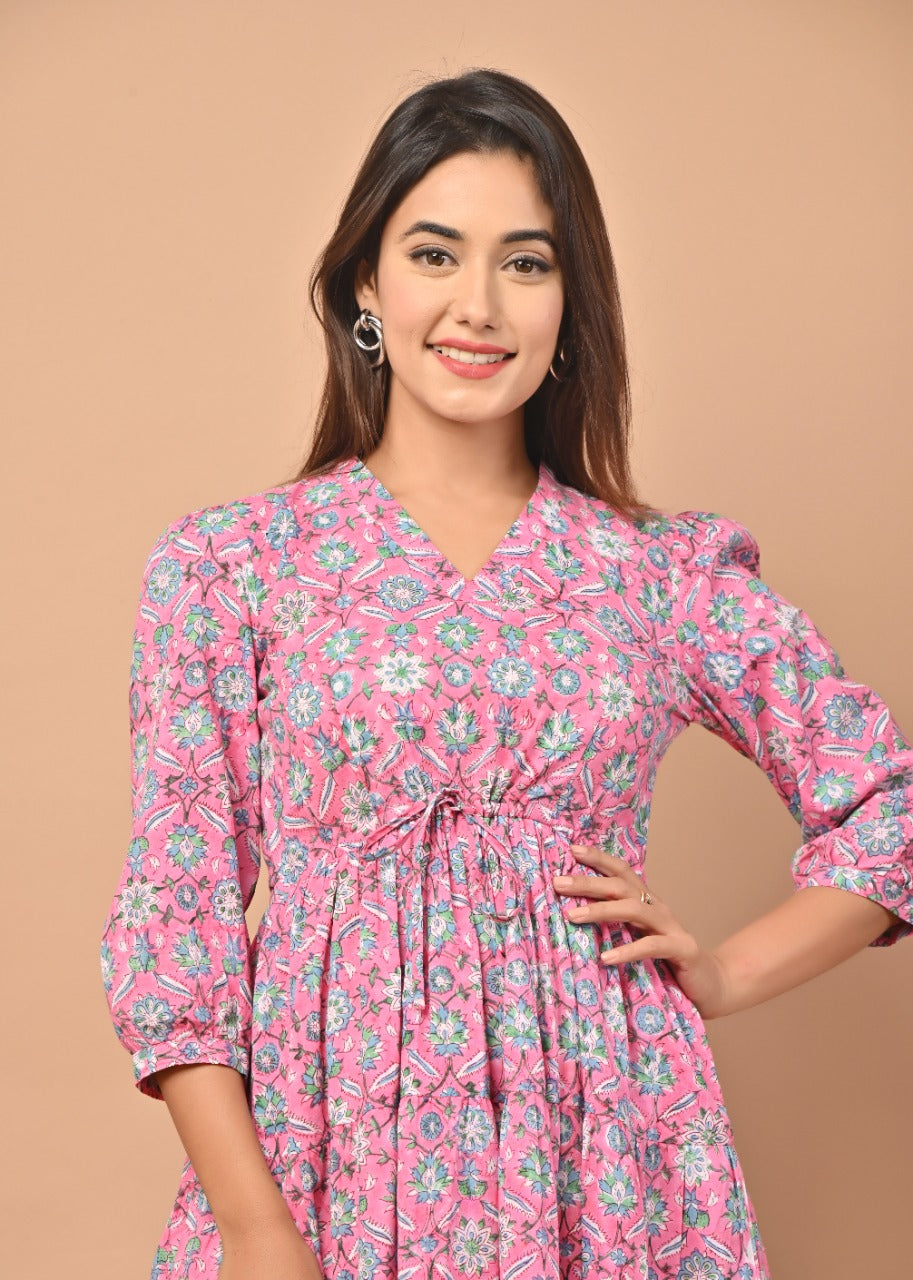 Shop hand block printed dresses online (CRD01)