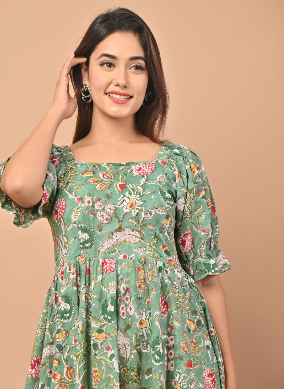 Shop jaipuri print pure cotton dresses online (CRD03)