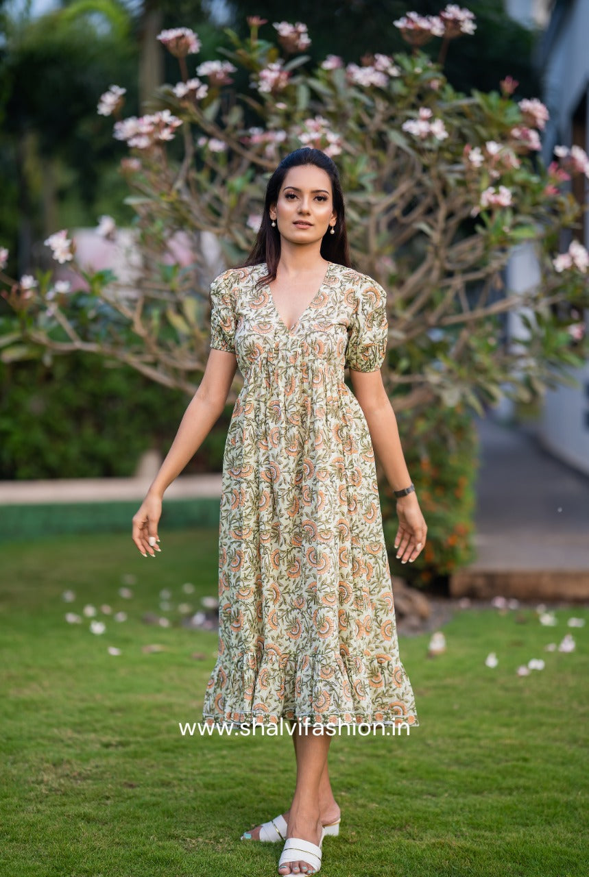 Shop traditional hand block print dresses (CRD14)