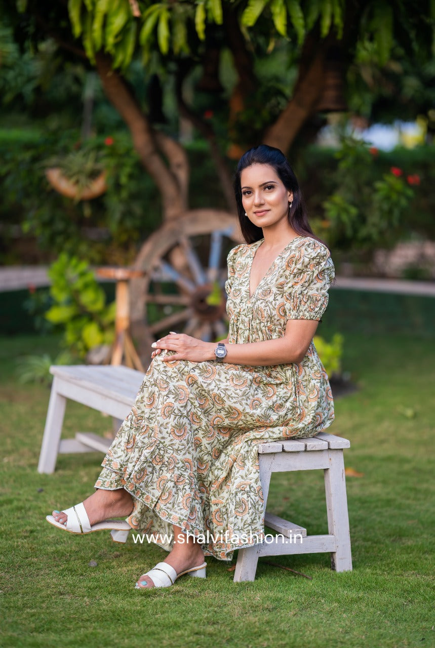 Shop traditional hand block print dresses (CRD14)