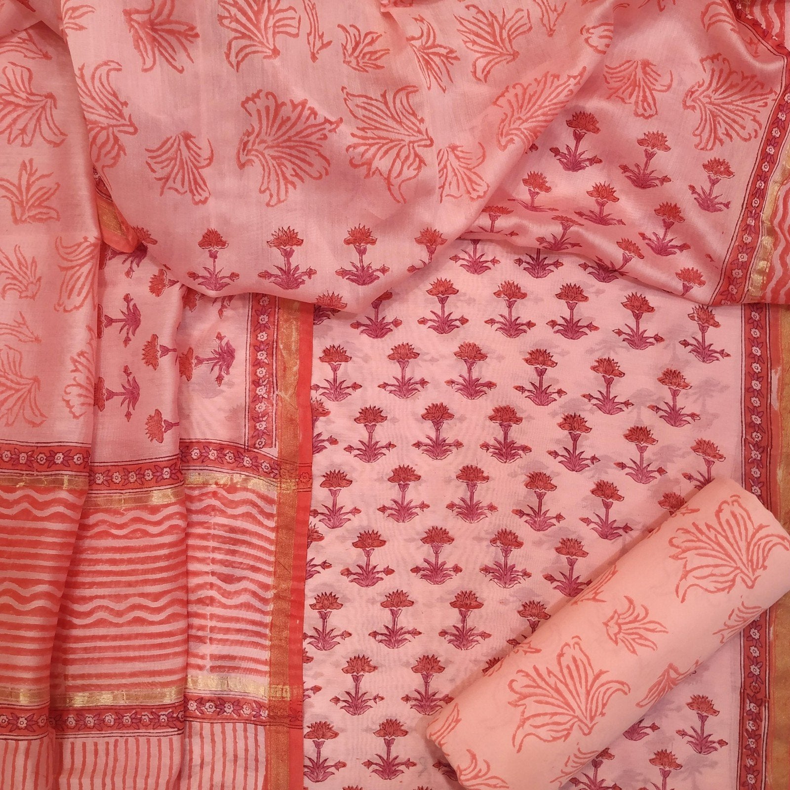 Classic Chanderi Suits with Chanderi Silk Dupatta (CHA198) - ShalviFashion