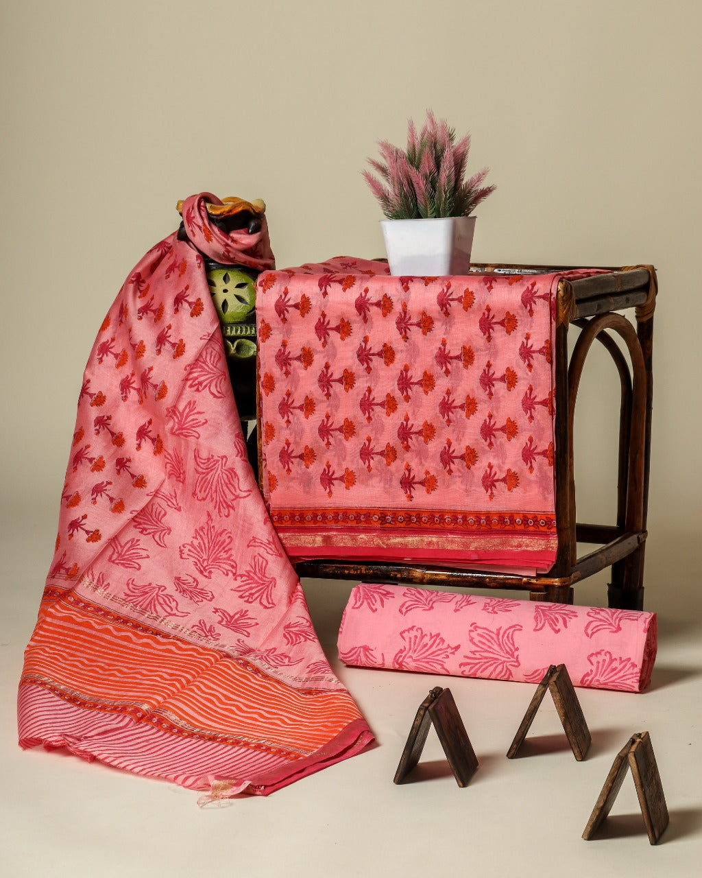 Classic Chanderi Suits with Chanderi Silk Dupatta (CHA198) - ShalviFashion