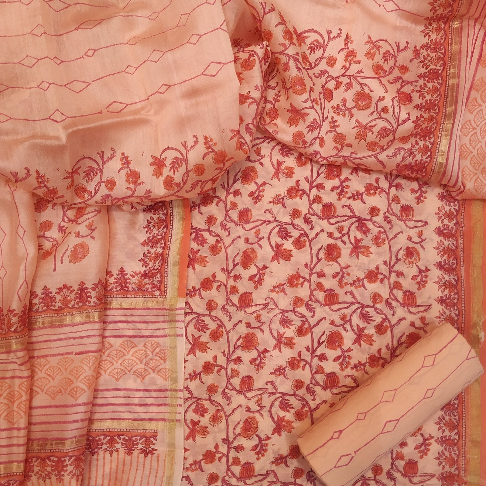 Classic Chanderi Suits with Chanderi Silk Dupatta (CHA200) - ShalviFashion
