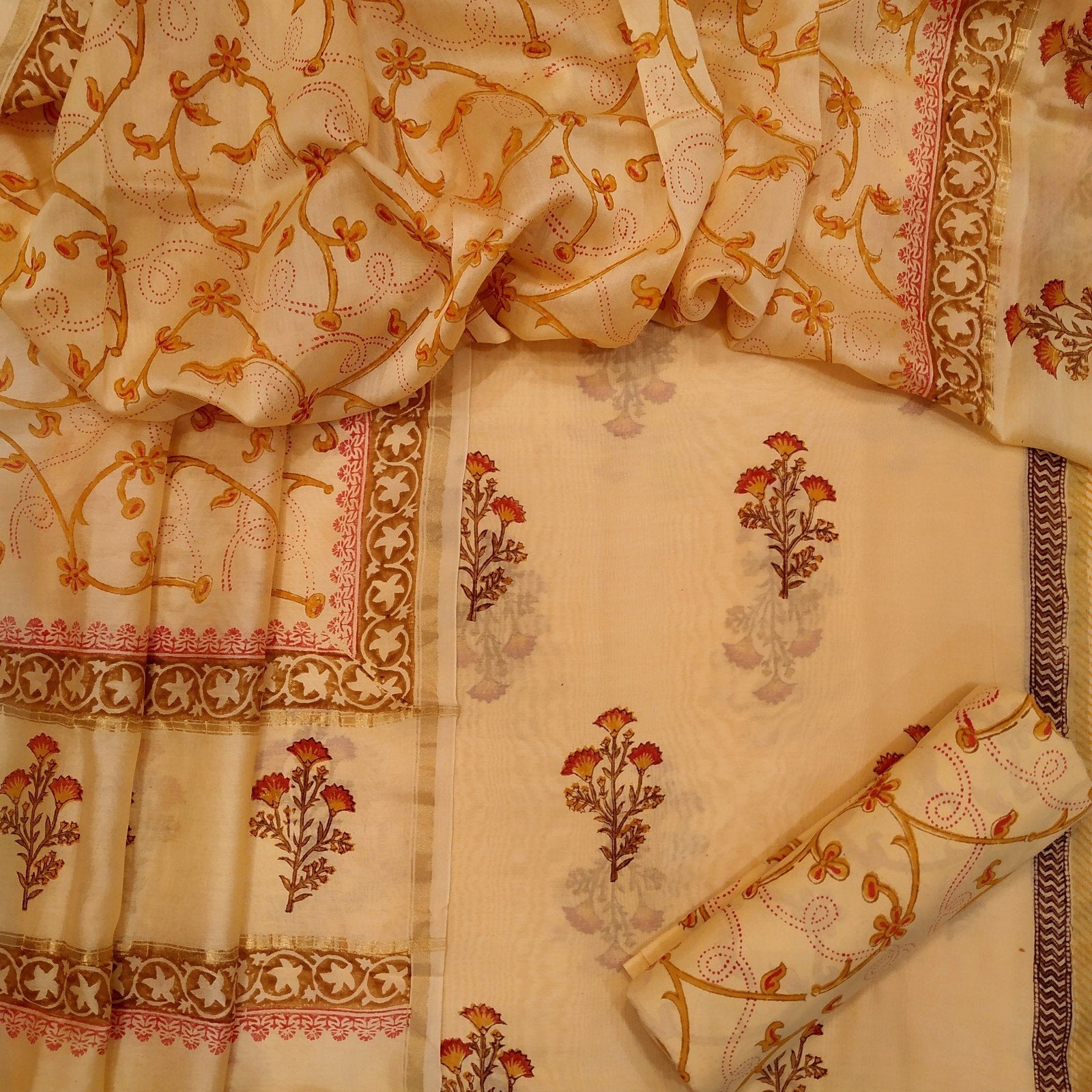 Classic Chanderi Suits with Chanderi Silk Dupatta (CHA204) - ShalviFashion