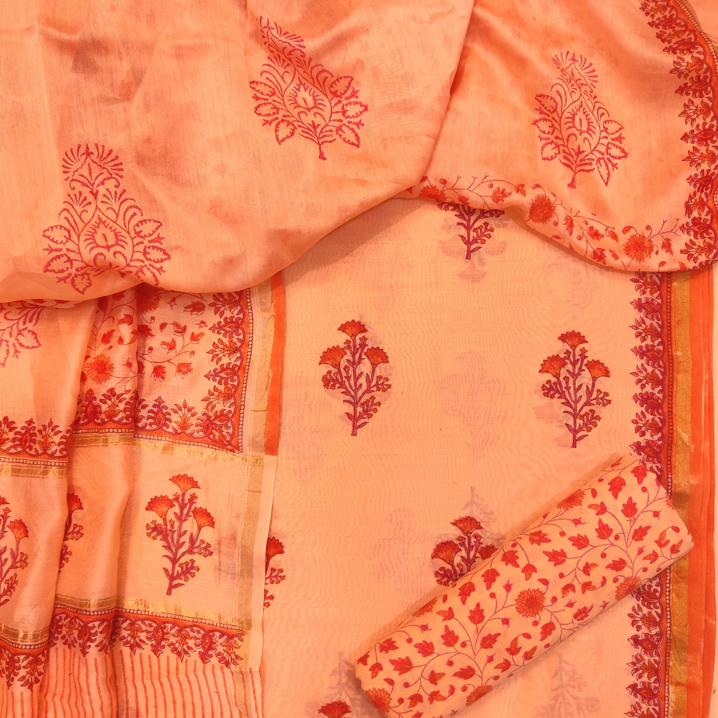 Classic Chanderi Suits with Chanderi Silk Dupatta (CHA210) - ShalviFashion