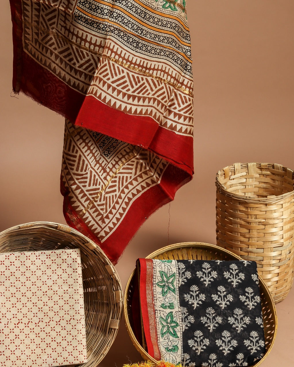 Elegant Black Floral Print Chanderi Suit with Chanderi Dupatta (CHA233) - ShalviFashion