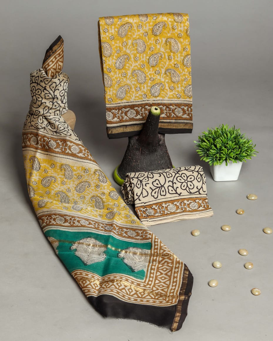 Jaal Print Premium Chanderi Collection (CHA244) - ShalviFashion
