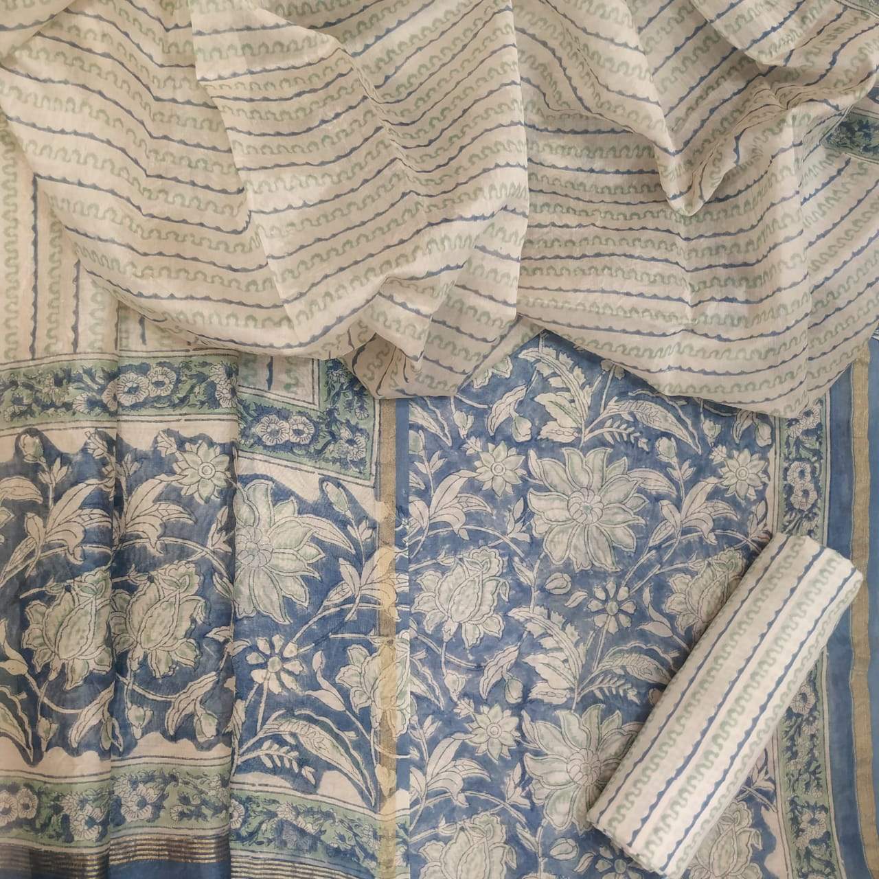 Premium Chanderi Suit with Chanderi Dupatta (CHA245) - ShalviFashion