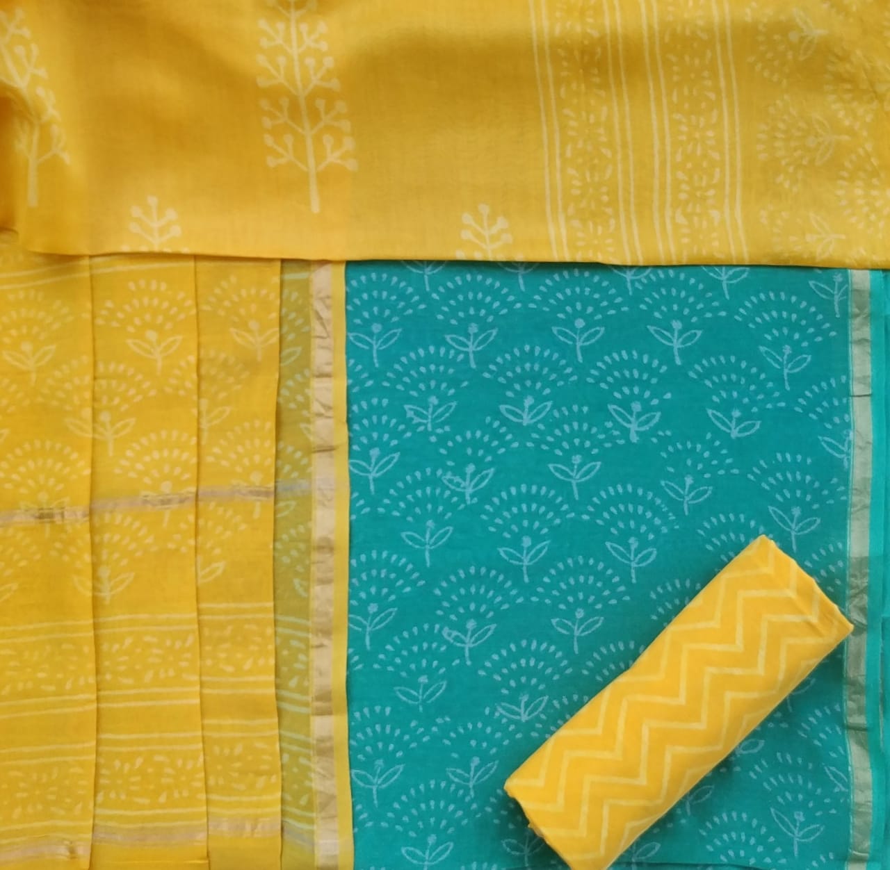 Chanderi Silk Suit with Chanderi Silk Dupatta (CHA253) - ShalviFashion
