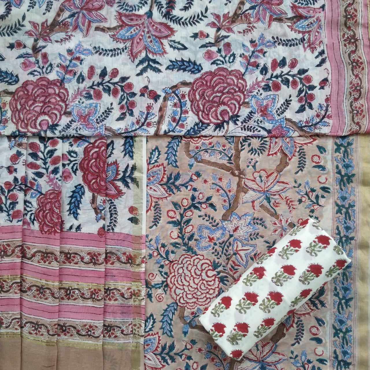 shop unstitched chanderi silk suit sets (CHA26)