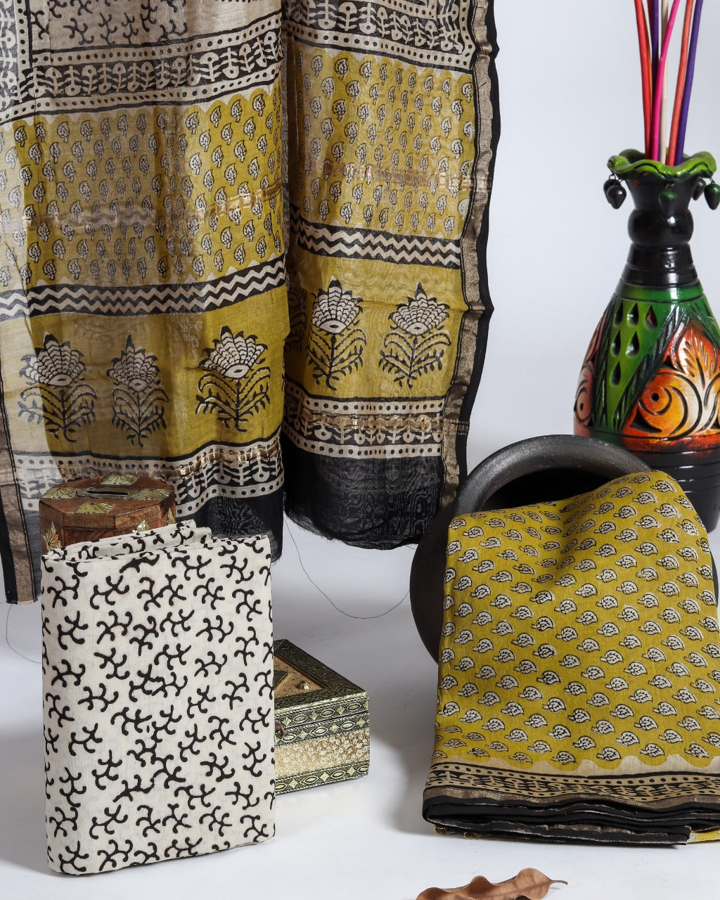 Premium Chanderi Dress Material with Chanderi Silk Dupatta (CHA295) - ShalviFashion