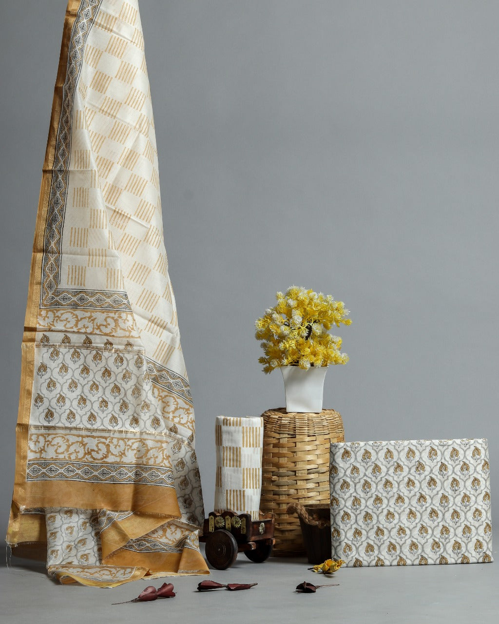 Premium Chanderi Dress Material with Chanderi Silk Dupatta (CHA296) - ShalviFashion