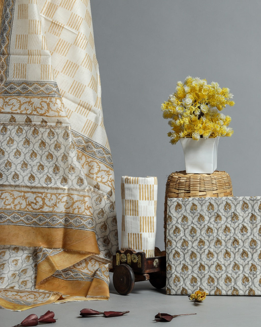 Premium Chanderi Dress Material with Chanderi Silk Dupatta (CHA296) - ShalviFashion