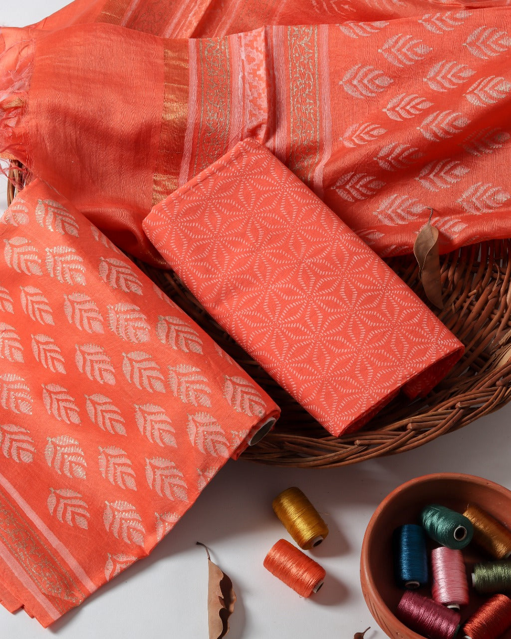 Shalvi's Print Chanderi Silk Suit set (CHA319) - ShalviFashion