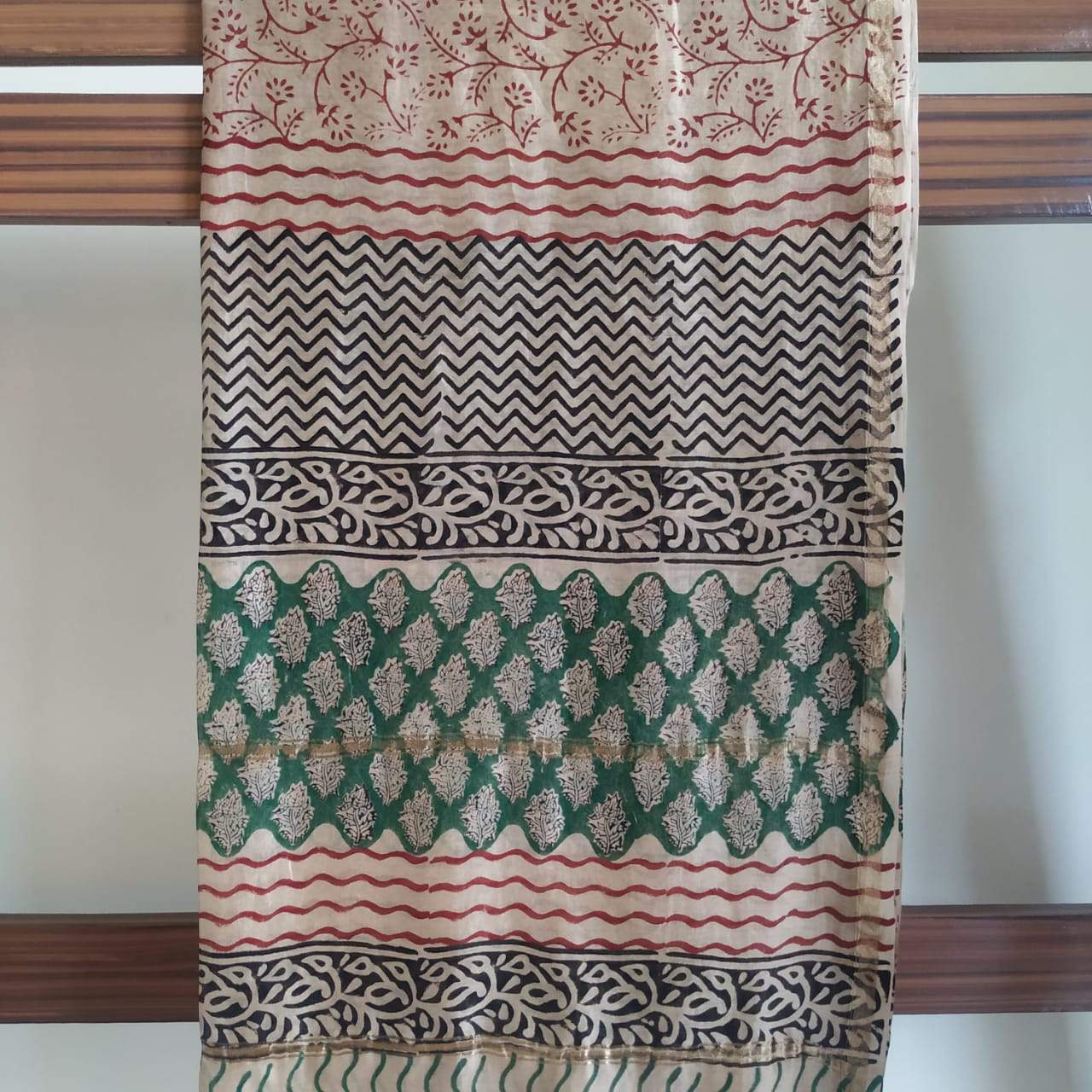 Shop Unstitched Hand Block Print Chanderi Silk Suit sets (CHA350)