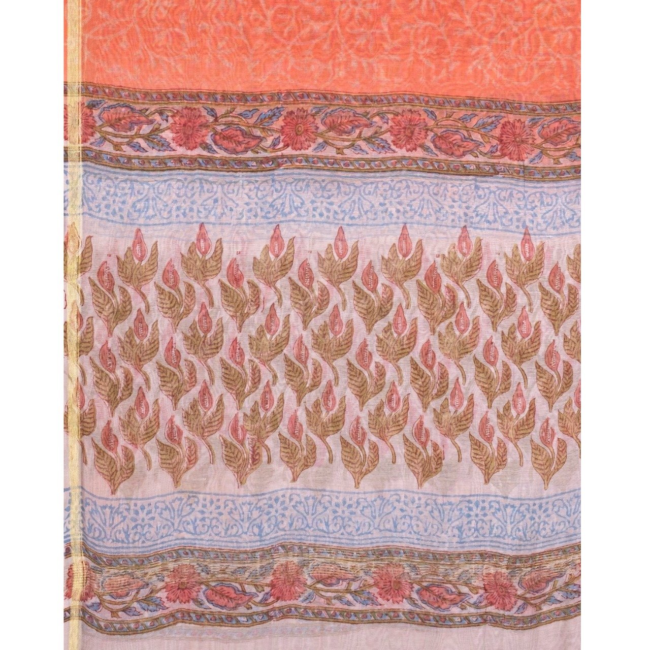 Shop Unstitched Hand Block Print Chanderi Silk Suit sets (CHA351)