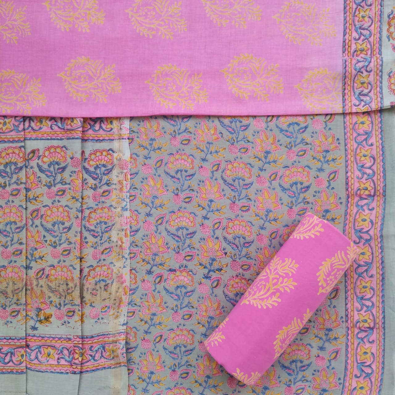 Shop Unstitched Chanderi Silk Suit Sets with Premium Chanderi Dupatta (CHA411)