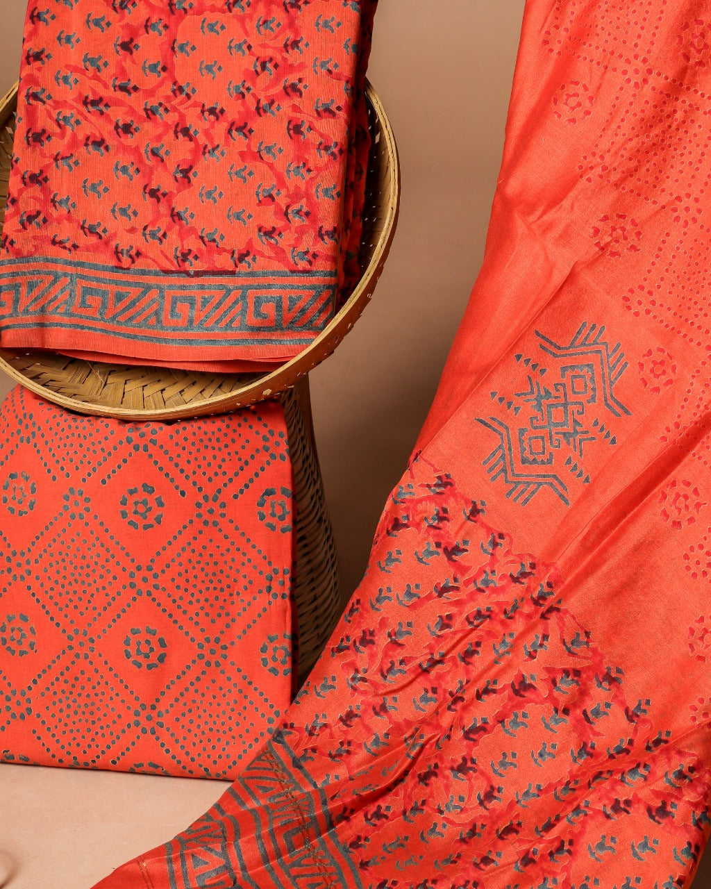 shop chanderi silk suit set (CHA46)