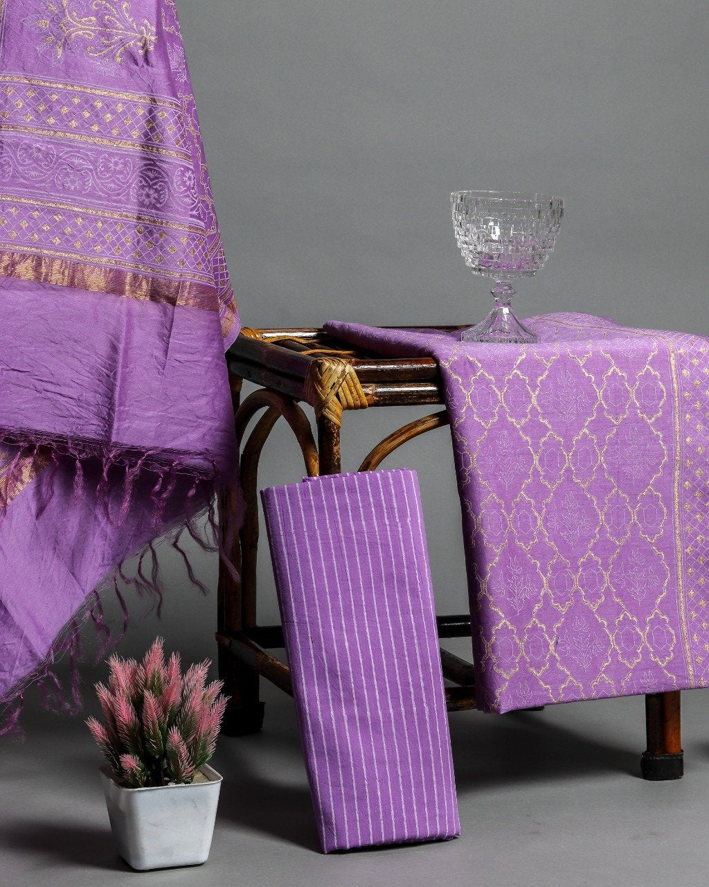 shop unstitched chanderi silk suit sets