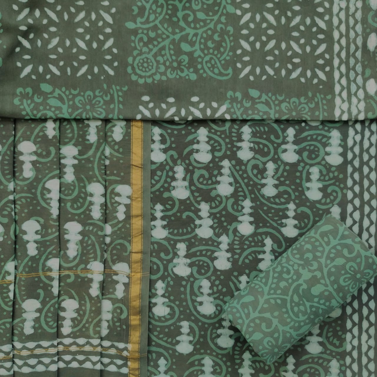 shop unstitched chanderi silk suit set with chanderi silk dupatta