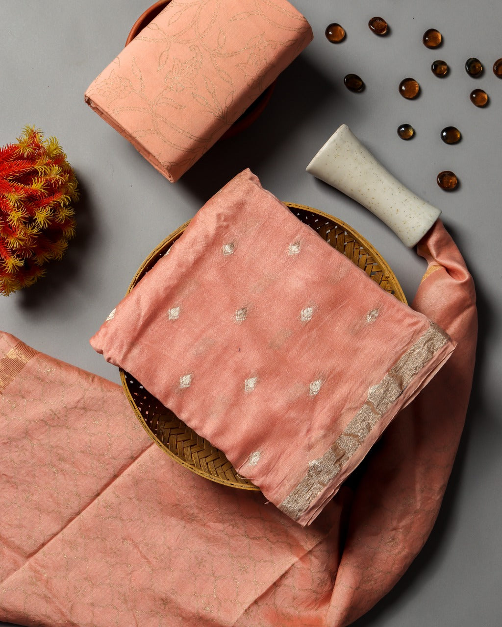 shop unstitched chanderi silk suit sets online