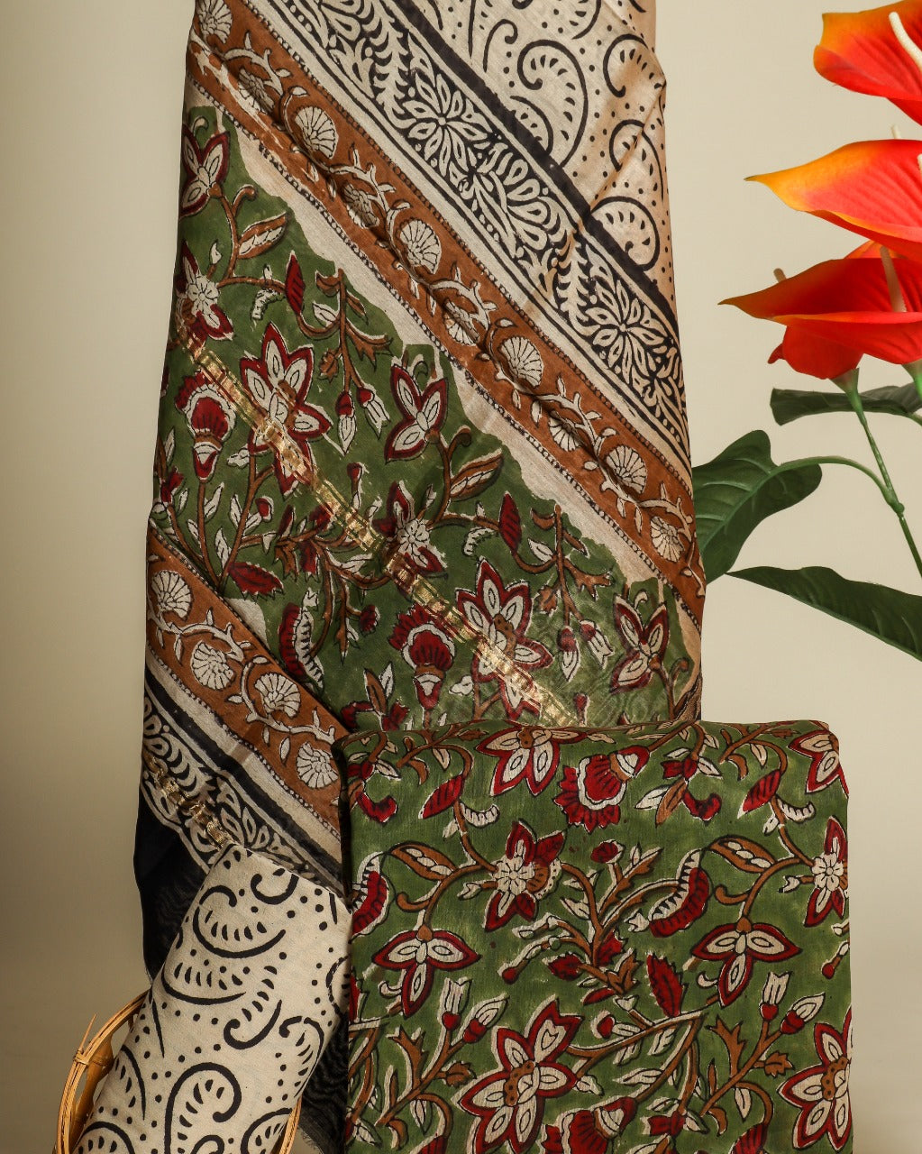 shop chanderi silk suit set