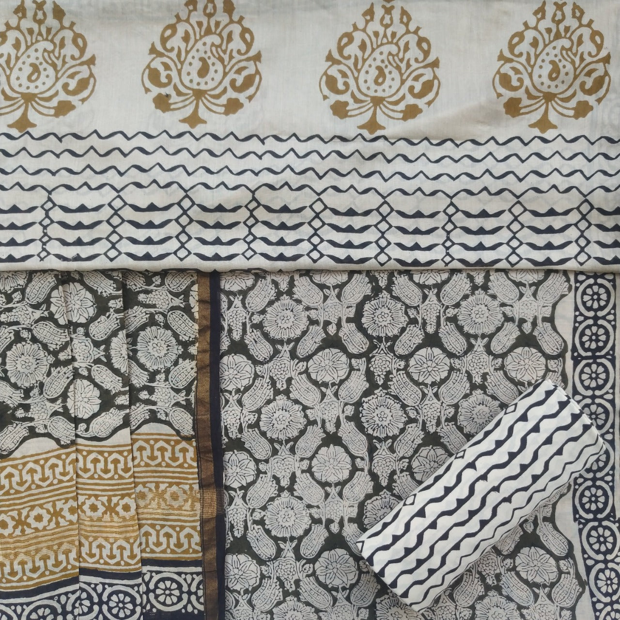 shop chanderi silk suit set online