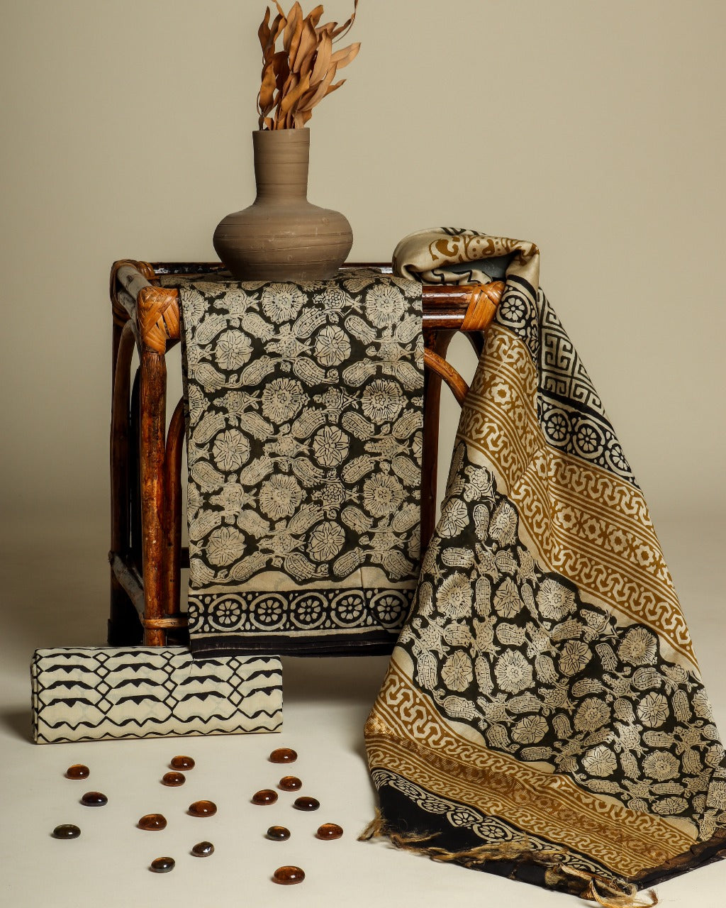 shop chanderi silk suit set online