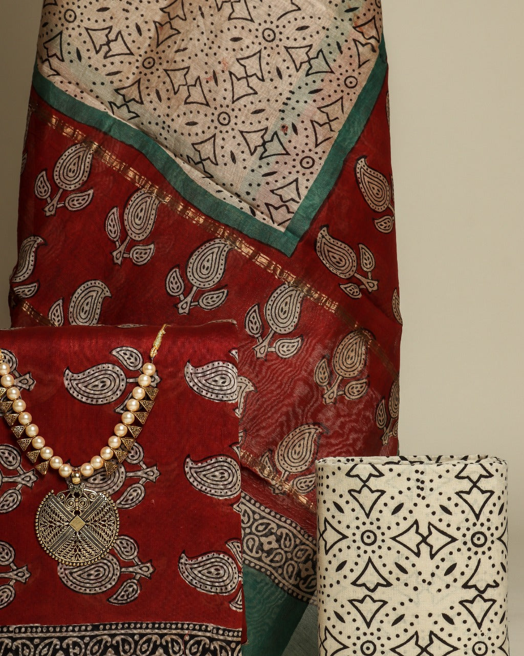 shop chanderi silk suit set online