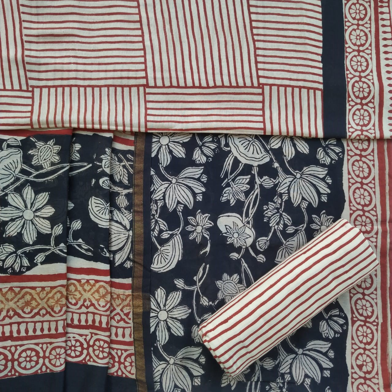 shop chanderi silk suit set