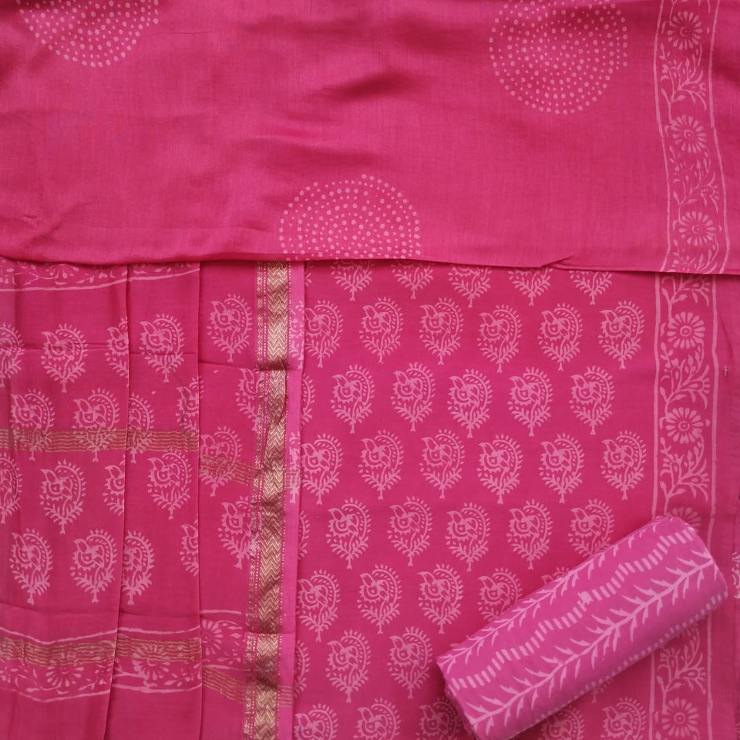 shop chanderi silk suit set