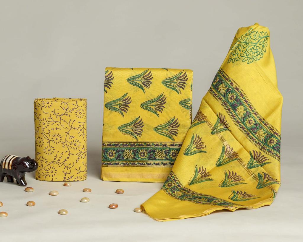 Shop unstitched chanderi silk suit sets (CHA603)