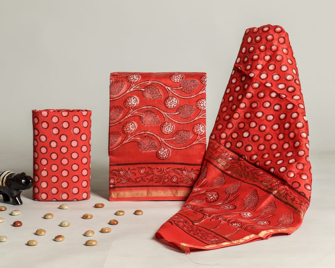 Shop chanderi silk suits online shopping (CHA604)