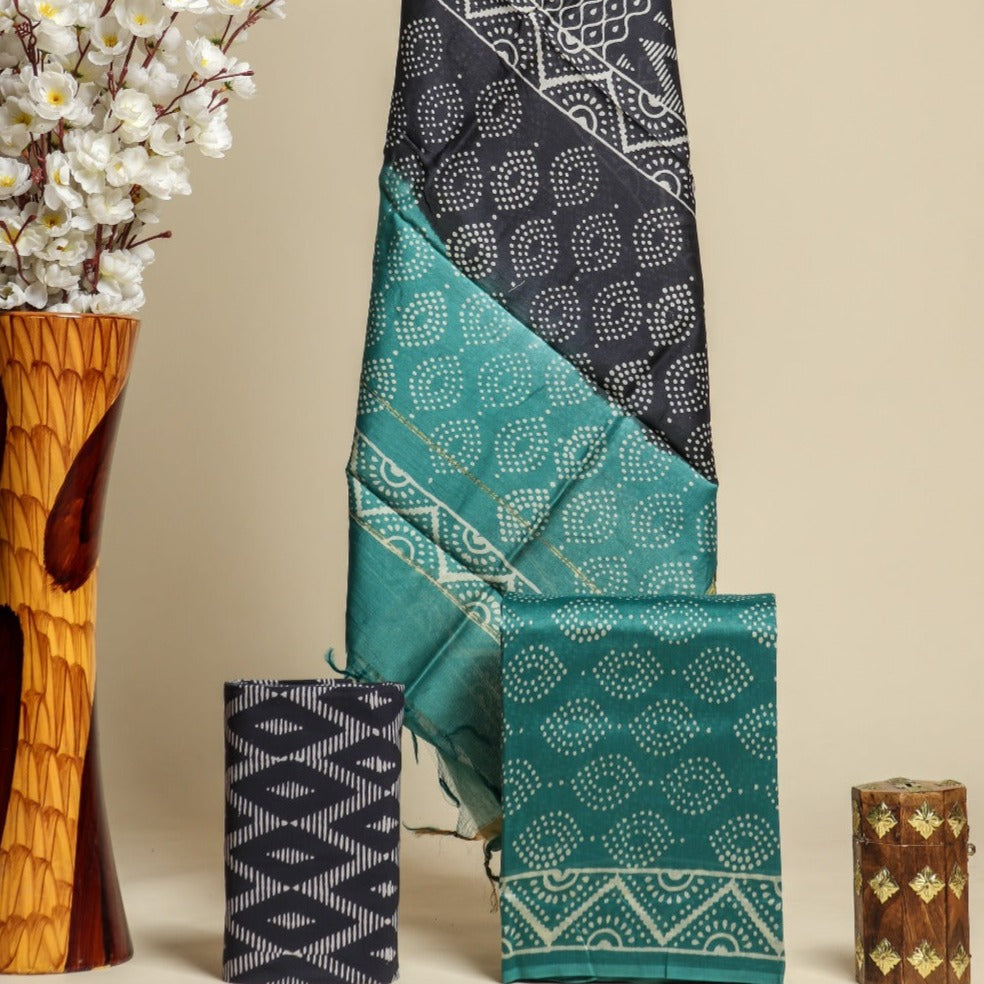 Shop unstitched chanderi silk suit set online (CHA619)